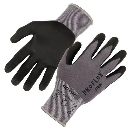 PROFLEX BY ERGODYNE Nitrile-Coated Gloves Microfoam Palm, Gray, Size L 7000